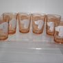 Vintage Pink Glass Barware Decanter/6 shot Glasses circa 1950s Image 7