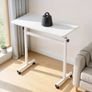 Standing Desk, Adjustable Height Mobile Stand Up Desk with Lockable Casters, 810 x 410 mm Small Computer Sit Stand Rolling Workstation with Hook, 25 kg Desktop Capacity, for Home Office, White Image 7