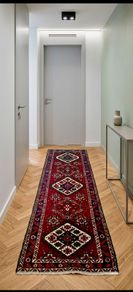 Pretty Persian Hamadan Hand knotted wool runner rug carpet