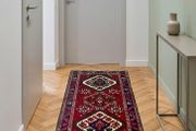Pretty Persian Hamadan Hand knotted wool runner rug carpet