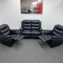 Roma Black Manual Leather Recliner Sofa Set Image 8