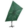 Cantilever Umbrella with Pole and LED Lights Green 300 cm Image 7