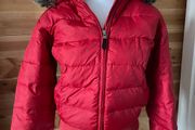 Puffer bomber jacket Polo Jeans Ralph Lauren Down Feather Warm Winter puffer Jacket with Removable Hood red size S