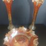 Fabulous Pair of Antique/Vintage Imperial Glass Company Carnival Glass Ripple Swung Vases in the Ombre Marigold Opalescent Colourway, Circa 1907 -1930, Priced as a Pair Image 8