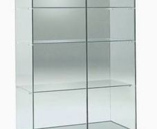 Brand New Unpacked Silver Aluminium And Glass Display Cabinet
