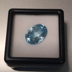 4 ct, Natural Oval Cut, Aquamarine Gemstone , Certified, Eye,