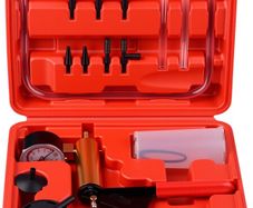 Vacuum Pump Brake Pump Tester Set Vacuum Gauge and Brake Bleeder Kit for Car with Adapters Housing Metal Handle