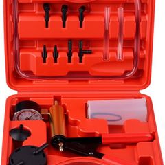 Vacuum Pump Brake Pump Tester Set Vacuum Gauge and Brake Bleeder Kit for Car with Adapters Housing Metal Handle