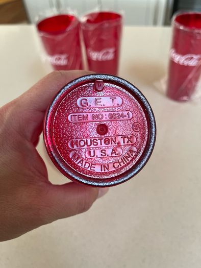 Coca Cola American Plastic Glasses x 4