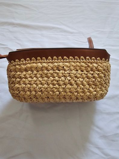 Mango Straw Woven Clutch Bag