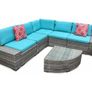 Victoria Corner Garden Sofa Set Large Outdoor Rattan Lounge with Table 220x220cm Image 3