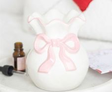 White and Pink Bow Oil Burner