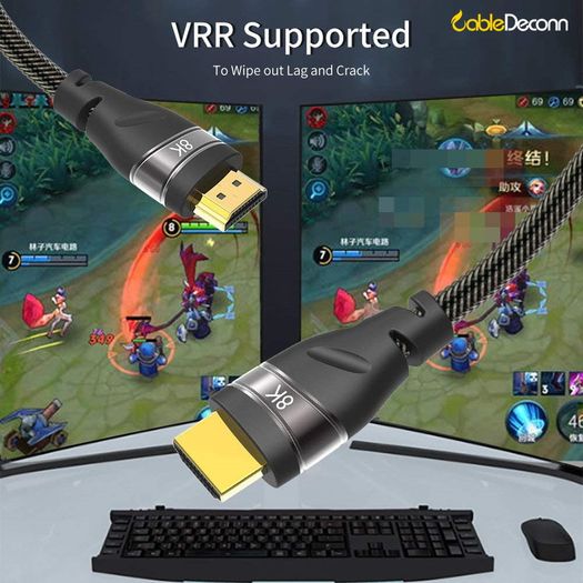 CableDeconn 5M Premium HDMI 2.1 UHD/3D 8K (7680x4320@60Hz) 48Gbps (Nylon Braided/Gold Plated) Cable (Brand New/Warranty)