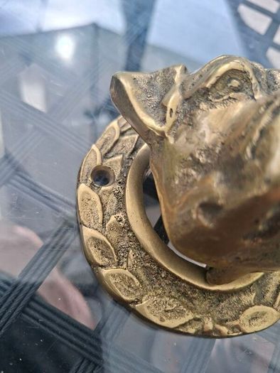 Vintage Solid Brass Bulldog Door Knocker