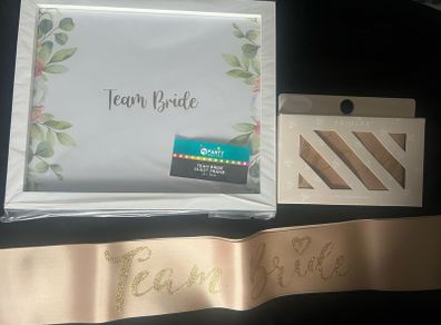 Hen Party guest frame and Team Bride sashes