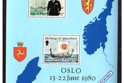 1980 Isle of Man 1980 Visit of King Olav V of Norway Commemorative Stamp Miniature Sheet Mint Never Hinged (MNH)