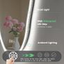 Irregular Bathroom Mirror with LED Lights 600x900mm, Bluetooth Led Bathroom Mirror, Anti-Fog, 3000K-6500K, Dimmable, Memory, HD Tempered Glass, IP44 Waterproof, Horizontal/Vertical Image 7