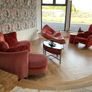 Living room / Sunroom couch and arm chairs red Image 6