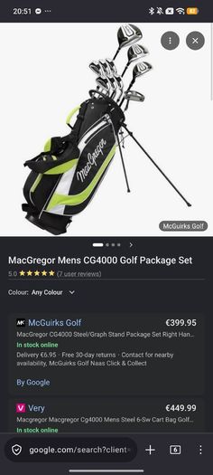 MacGregor CG4000 Mens Steel  Golf Package Set