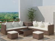 main image for ad 8 Piece Garden Lounge Set with Cushions Poly Rattan Brown