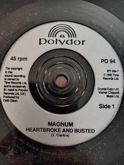 Magnum - Heartbroke And Busted 7" Vinyl Single (1990) Classic Hard Rock w/Picture Sleeve EX+ OUT OF PRINT