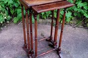 Antique pair of nesting tables