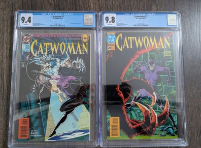 Catwoman Issue 7 and 21 CGC 9.8 Graded Comic Books Batman knightfall knightquest Balent DC