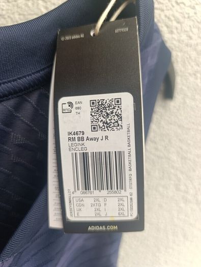 NEW Adidas Real Madrid Basketball Vest Mens 2XL XXL