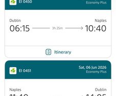 Flights to Naples Aer Lingus May 30 - June 6
