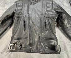 Belstaff Black Leather Motorcycle Jacket 40 - VIntage Cafe Racer