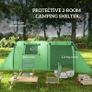 Four Man Duo Room Tunnel Tent, with Accessories - Green Image 5