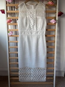 dress marks & Spencer size 10 white lace Broderie anglaise