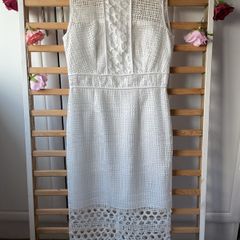 dress marks & Spencer size 10 white lace Broderie anglaise