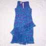 Tricoville Vintage Purple Blue Floral Tiered Ruffle Midi Dress 10UK/38EU Image 7