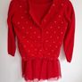 Girls 5-6yrs Gold Star red cardigan Image 4