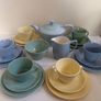 Beautiful 21 Piece (including Teapot) "Harlequin" Collection of Woodsware Utilityware in the Three Colourways, Beryl, Jasmine and Iris Image 2
