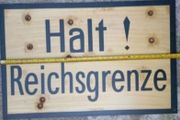 German ww2 ,steel HALT ! reichs border post sign. 1939/45 , (84 x 55 cms)