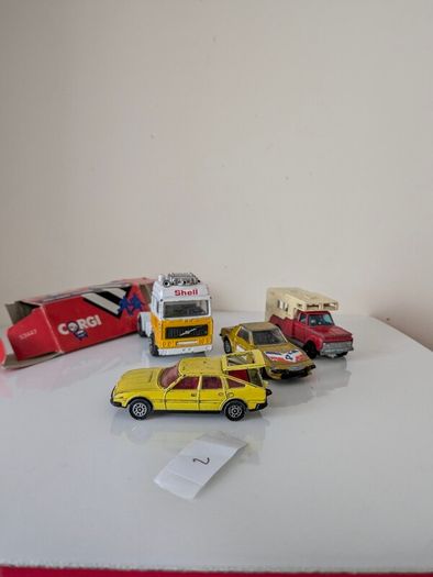 4 vintage Corgi Juniors die-cast models, made in Great Britain. These are classic 1:64 scale models