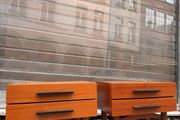Mid century danish bedside lockers teak
