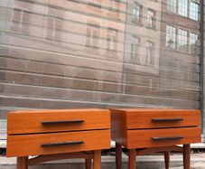 Mid century danish bedside lockers teak