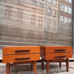Mid century danish bedside lockers teak