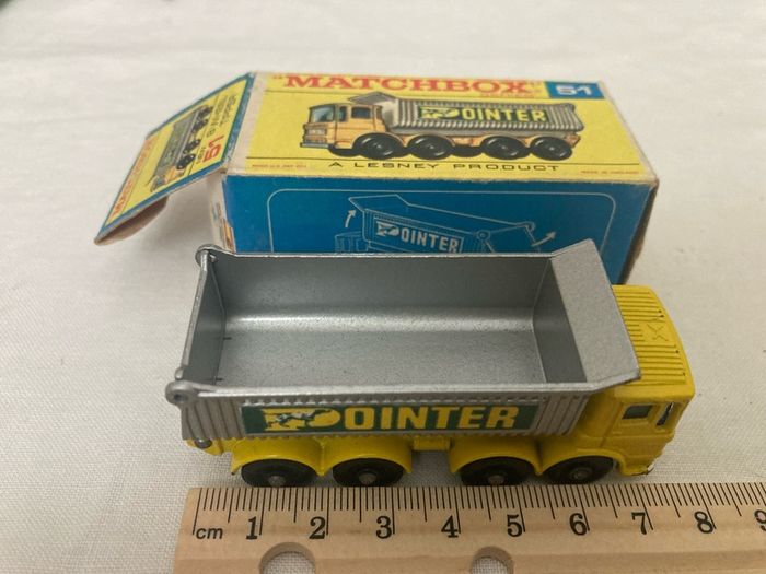 Matchbox 52. AEC 8 Wheel tipper. Pointer brand. Mint in box. Fully working.
