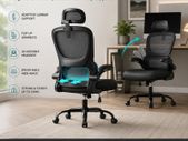 Ergonomic Mesh Office Chair with Adjustable Headrest & Flip-Up Armrests Black