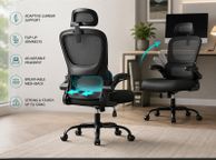 main image for ad Ergonomic Mesh Office Chair with Adjustable Headrest &amp; Flip-Up Armrests Black