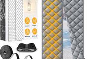 Magnetic Thermal Insulated Door Curtain 80 x 200cm, Heavy Duty Thermal Door Curtain for Winter, Waterproof Windproof No Drill Needed Door Cover, Powerful Magnets, Durable Oxford Fabric, Grey