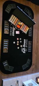 poker table and chips