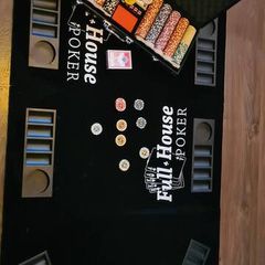 poker table and chips