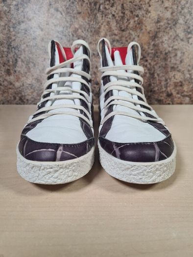 womens DIESEL BLACK GOLD LEATHER trainers runners white black Size UK 4 EU 36 boys girls unisex