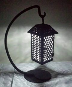 Hand Made Metal Lantern In Satin Black (Quite Heavy)
