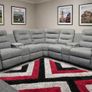 New Valencia Dark Grey Fabric Corner Recliner Sofa Image 2